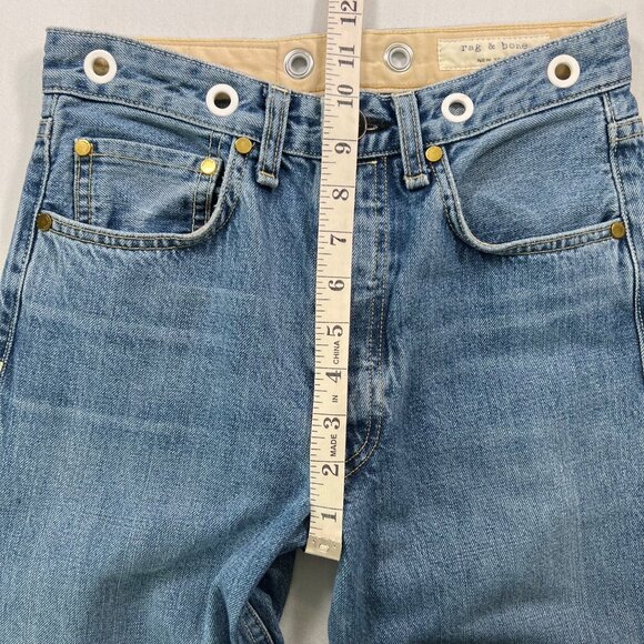 Rag & Bone Trompe L'Oeil Selvedge Cuff Grommet Jeans Size 24 - Picture 11 of 15
